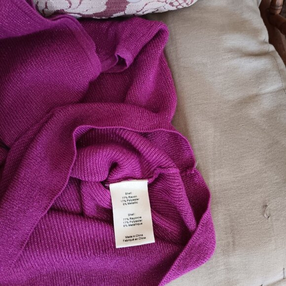 L'Agence Sleeveless Turtleneck in Deep Fuchsia Metallic - Picture 6 of 6